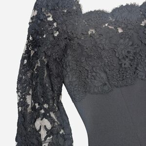 Carmen Marc Valvo Black Lace Dress